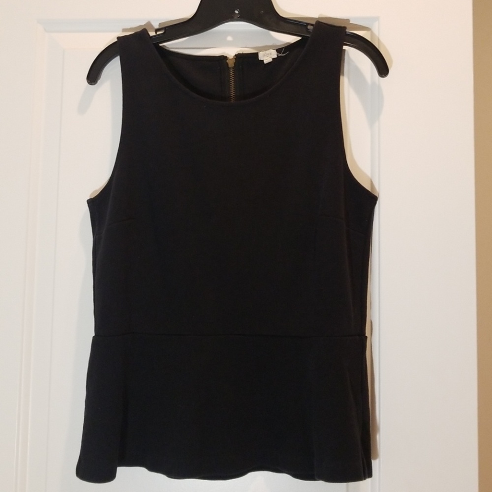 J Crew Black Cotton Pelum Top